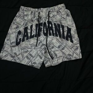 Peach Love California Money Print Athletic Shorts